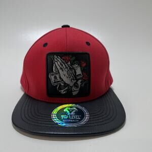 Top Level Blessed Hat Cap Snap‎ Back Patch Praying Hands Embroidered Mens